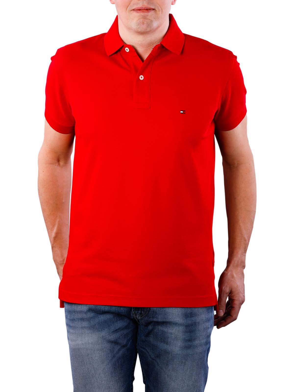 red tommy hilfiger polo